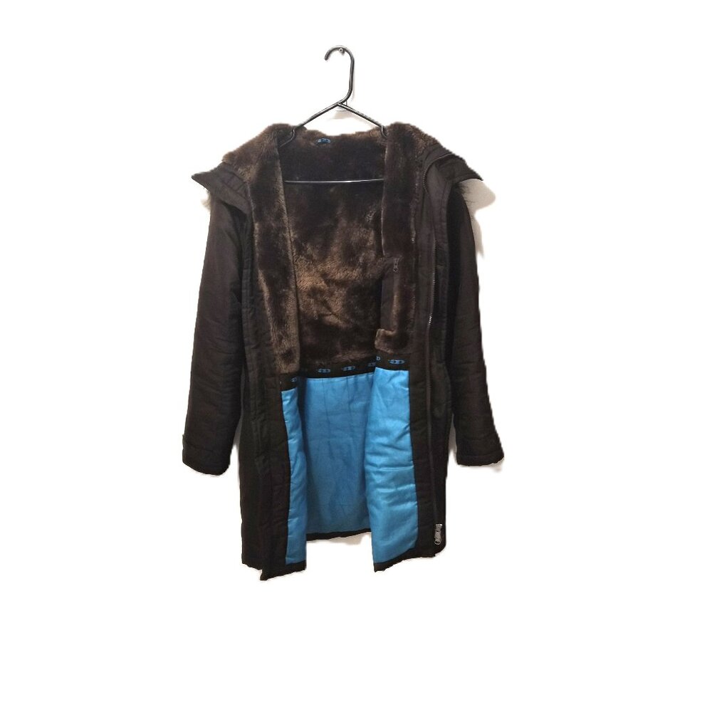 Antidote Brown Faux Fur Lined Hood Parka Coat Size S Utility Outdoor Minimalist